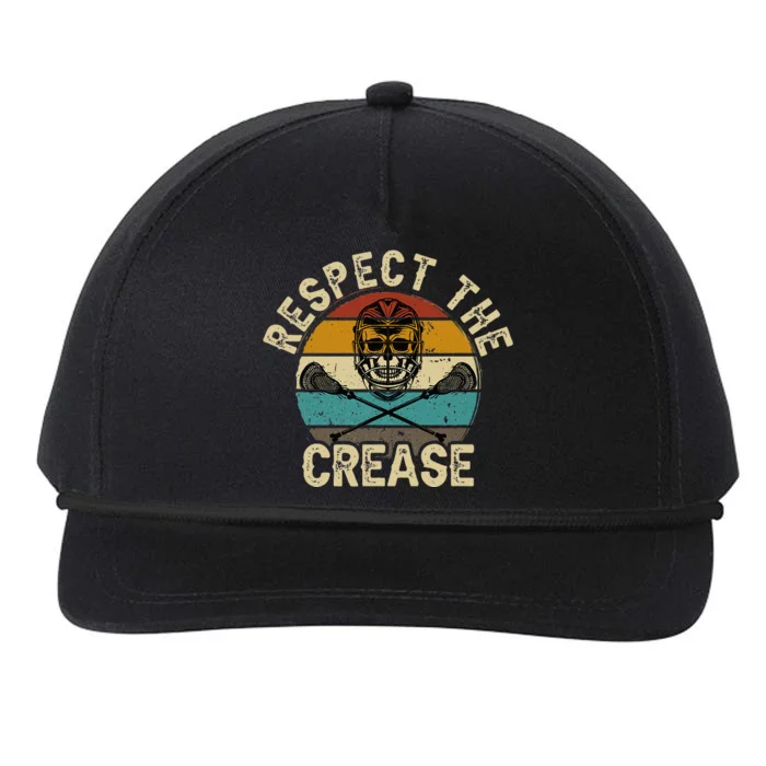 Respect The Crease Lacrosse Goalie Woman Men Snapback Five-Panel Rope Hat