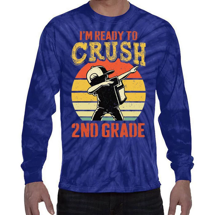 Ready To Crush Second Grade Back To School Dabbing Boy Tie-Dye Long Sleeve Shirt