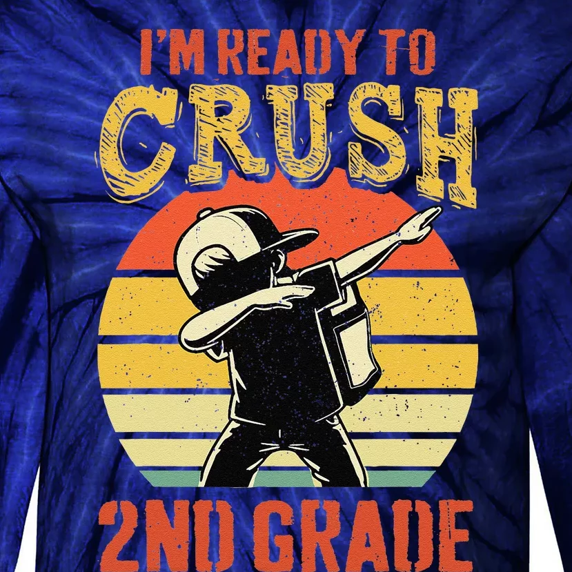 Ready To Crush Second Grade Back To School Dabbing Boy Tie-Dye Long Sleeve Shirt