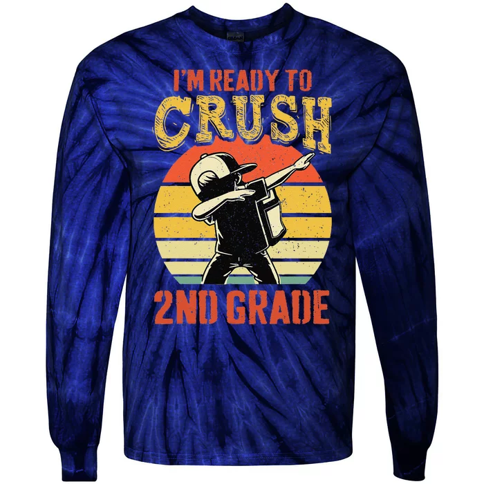 Ready To Crush Second Grade Back To School Dabbing Boy Tie-Dye Long Sleeve Shirt