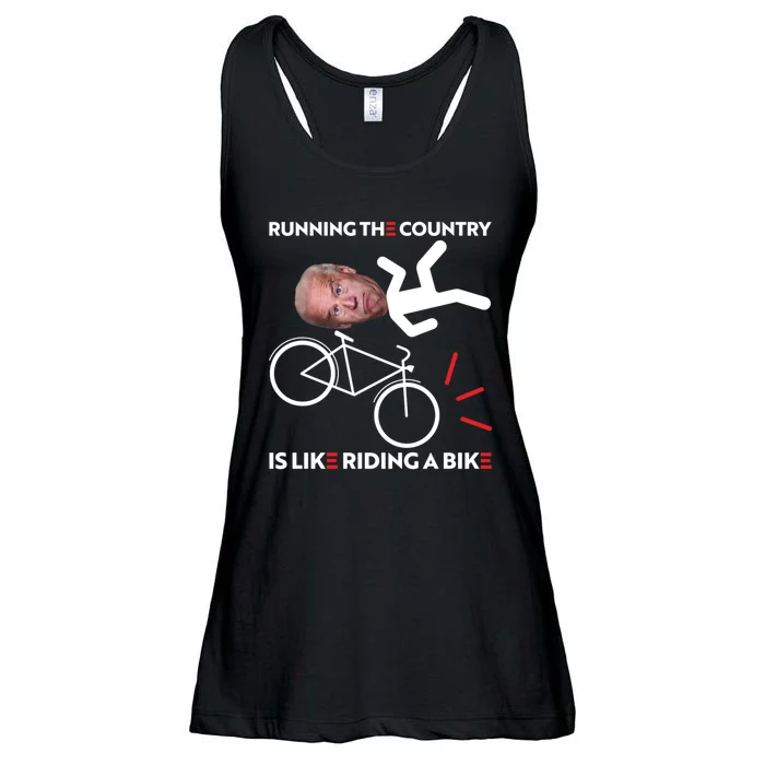 Running The Country Is Like Riding A Bike Funny Biden Meme Ladies Essential Flowy Tank