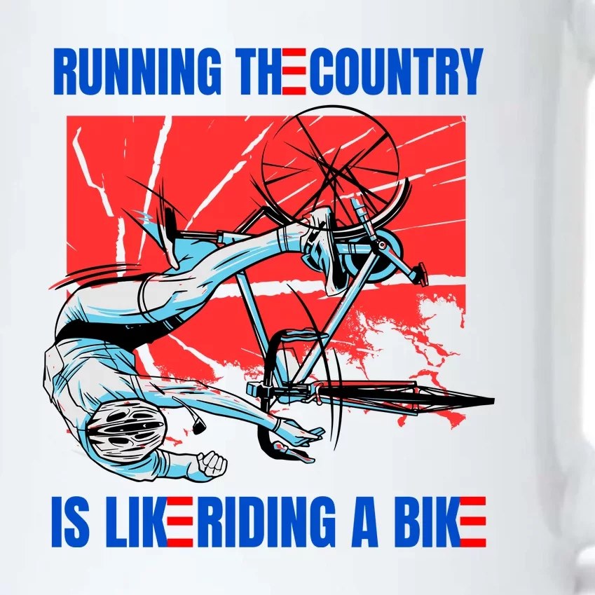 Running The Country Is Like Riding A Bike Merry 4th Of July Biden Falling Black Color Changing Mug