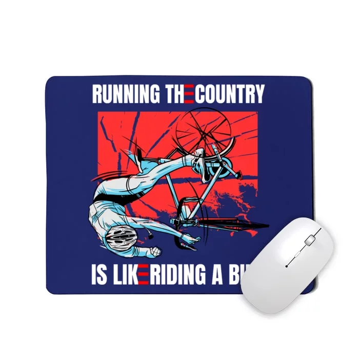 Running The Country Is Like Riding A Bike Merry 4th Of July Biden Falling Mousepad