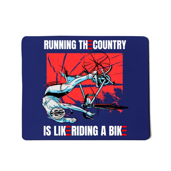 Running The Country Is Like Riding A Bike Merry 4th Of July Biden Falling Mousepad