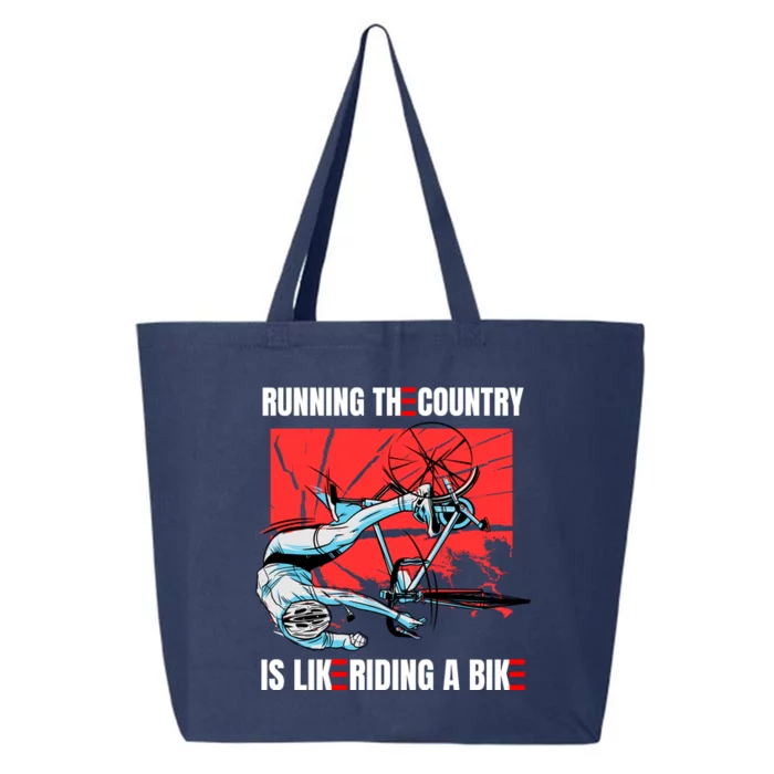 Running The Country Is Like Riding A Bike Merry 4th Of July Biden Falling 25L Jumbo Tote