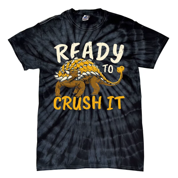 Ready To Crush It Ankylosaurus Paleontologist Dinosaur Tie-Dye T-Shirt