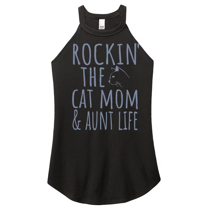 Rocking The Cat Mama and Aunt Life Women’s Perfect Tri Rocker Tank