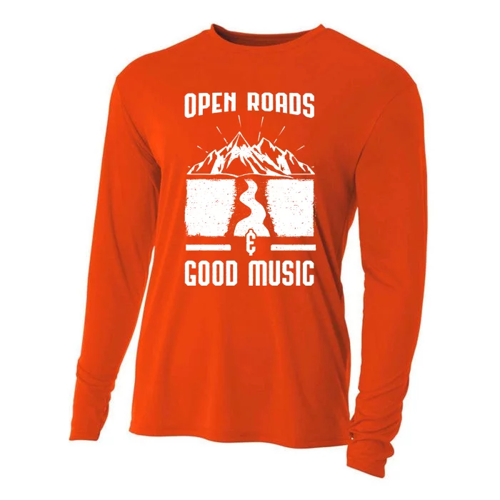 Road Trip Camping Vacation Summer Crew Travel Music Lover Gift Cooling Performance Long Sleeve Crew