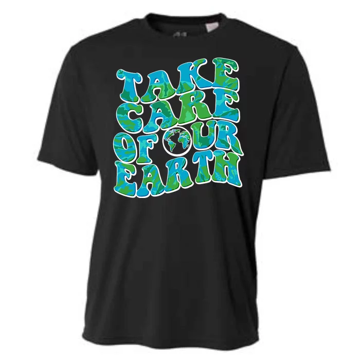 Retro Take Care Of Our Earth Celebrate Earth Day Cooling Performance Crew T-Shirt