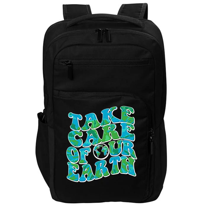 Retro Take Care Of Our Earth Celebrate Earth Day Impact Tech Backpack