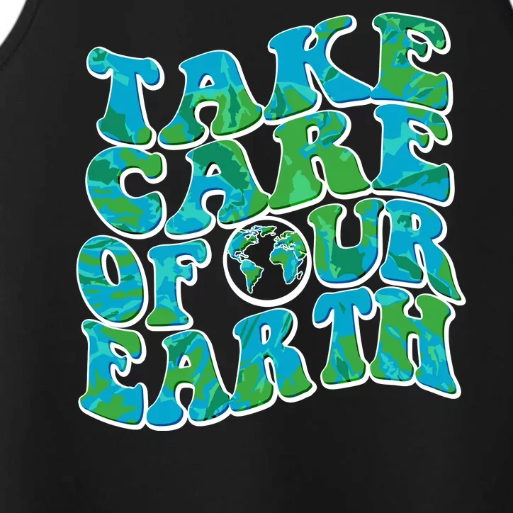 Retro Take Care Of Our Earth Celebrate Earth Day Performance Tank