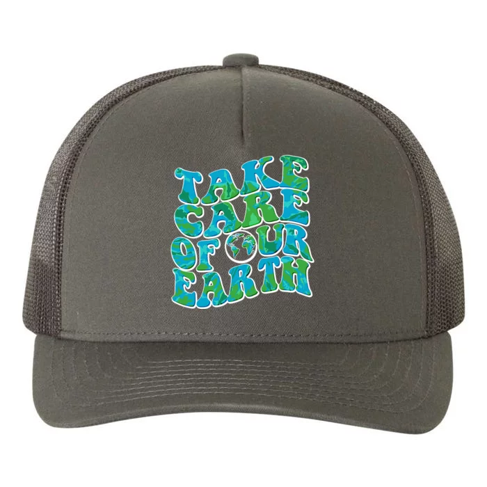 Retro Take Care Of Our Earth Celebrate Earth Day Yupoong Adult 5-Panel Trucker Hat