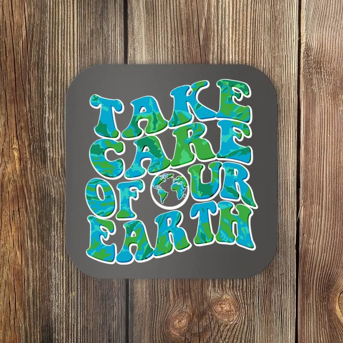 Retro Take Care Of Our Earth Celebrate Earth Day Coaster