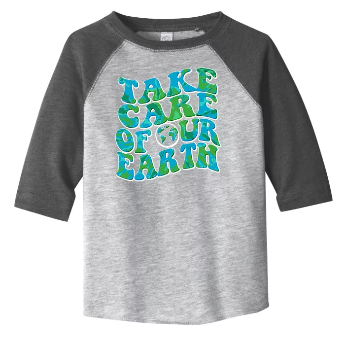 Retro Take Care Of Our Earth Celebrate Earth Day Toddler Fine Jersey T-Shirt