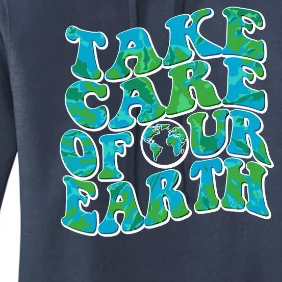 Retro Take Care Of Our Earth Celebrate Earth Day Women's Pullover Hoodie