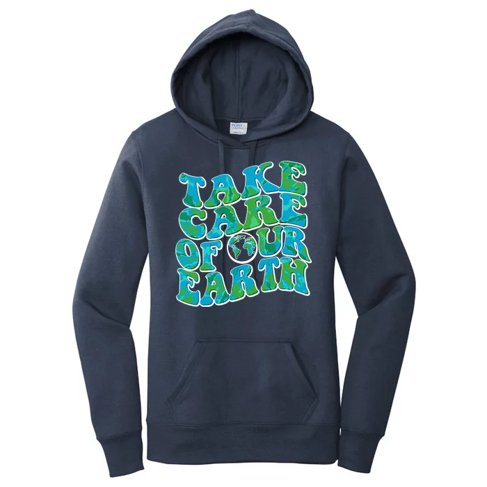 Retro Take Care Of Our Earth Celebrate Earth Day Women's Pullover Hoodie