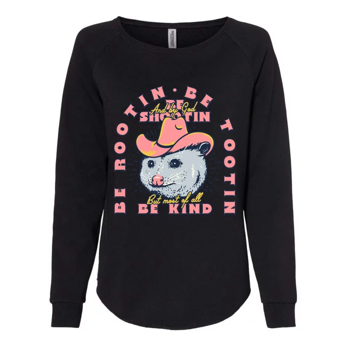 Rootin Tootin Cowboy Advice | Poss Possum Opossum Womens California Wash Sweatshirt