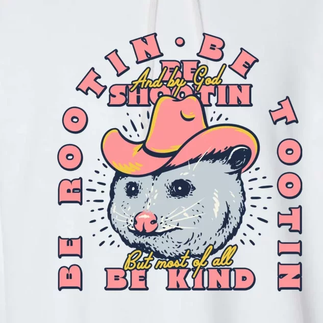 Rootin Tootin Cowboy Advice | Poss Possum Opossum Garment-Dyed Fleece Hoodie