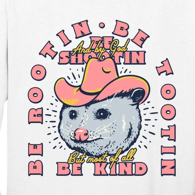 Rootin Tootin Cowboy Advice | Poss Possum Opossum Tall Long Sleeve T-Shirt