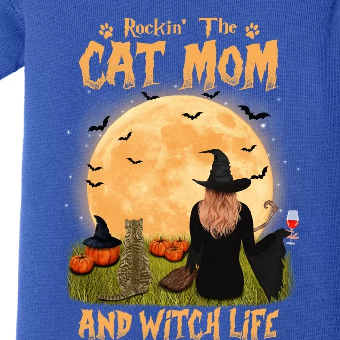 Rocking The Cat Mom Witch Life American Shorthair Halloween Cool Gift Baby Bodysuit