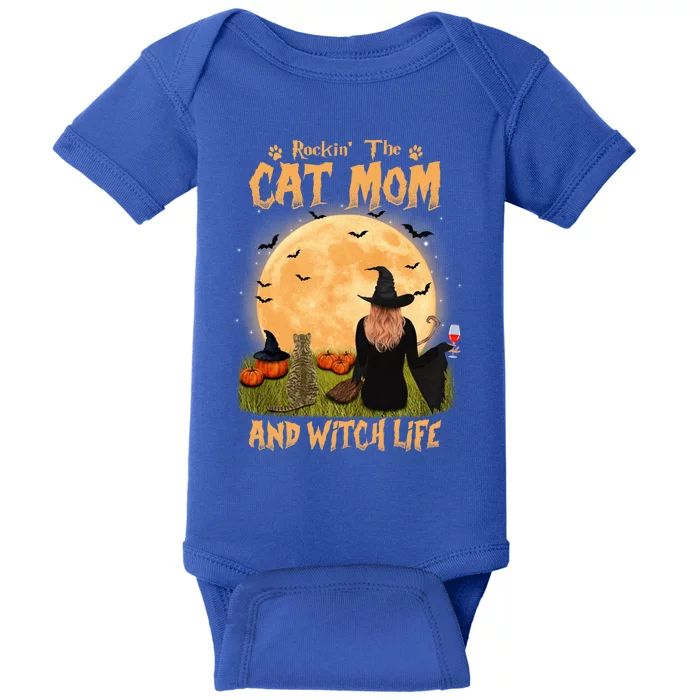 Rocking The Cat Mom Witch Life American Shorthair Halloween Cool Gift Baby Bodysuit