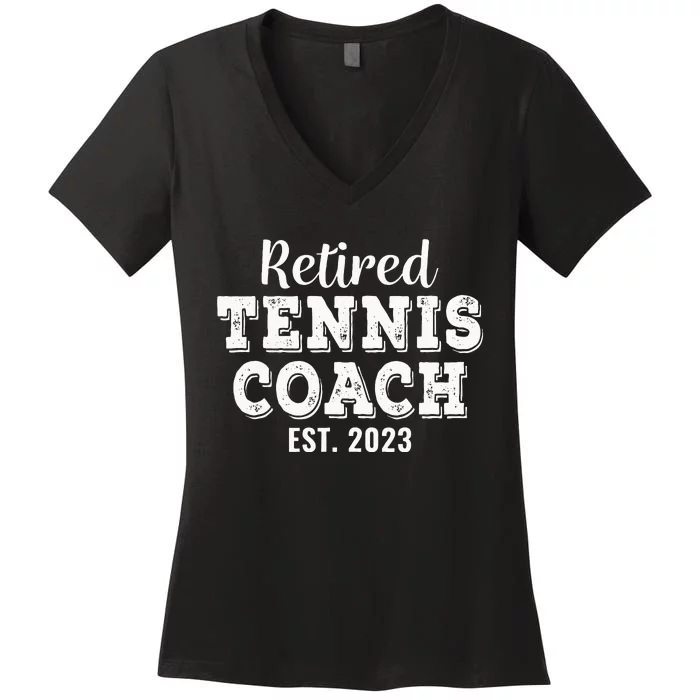 Retired Tennis Coach Gift Retirement Women's V-Neck T-Shirt