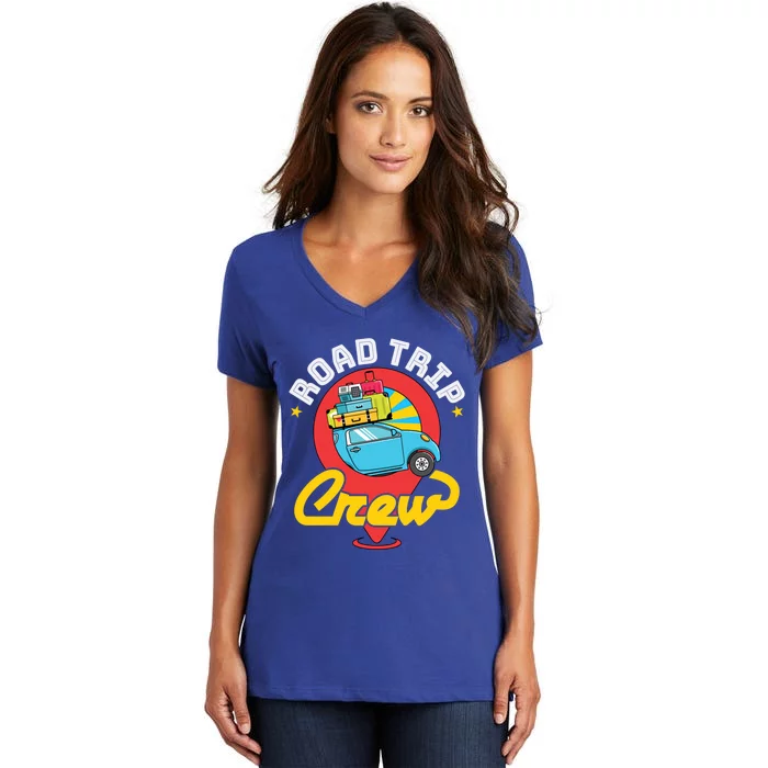 Road Trip Crew Family Vacation Matching Cool Trip Gift Women's V-Neck T-Shirt