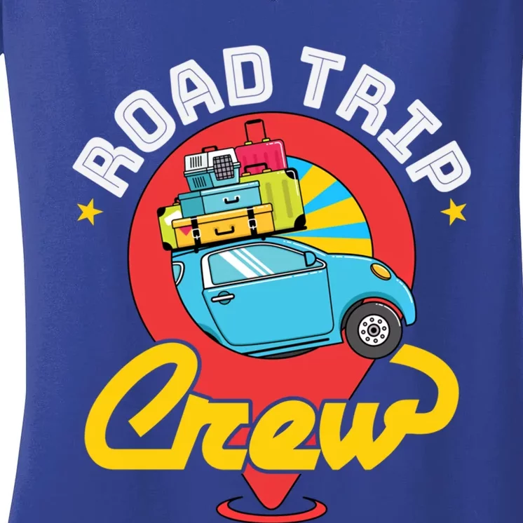 Road Trip Crew Family Vacation Matching Cool Trip Gift Women's V-Neck T-Shirt