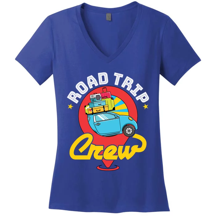 Road Trip Crew Family Vacation Matching Cool Trip Gift Women's V-Neck T-Shirt