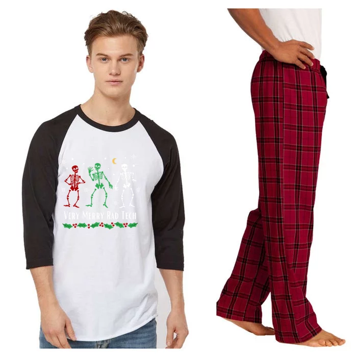 Rad Tech Christmas And Holidays Goth Dancing Skeletons Xmas Meaningful Gift Raglan Sleeve Pajama Set