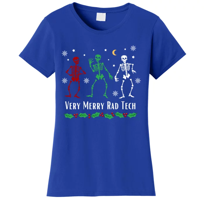 Rad Tech Christmas And Holidays Goth Dancing Skeletons Xmas Meaningful Gift Women's T-Shirt