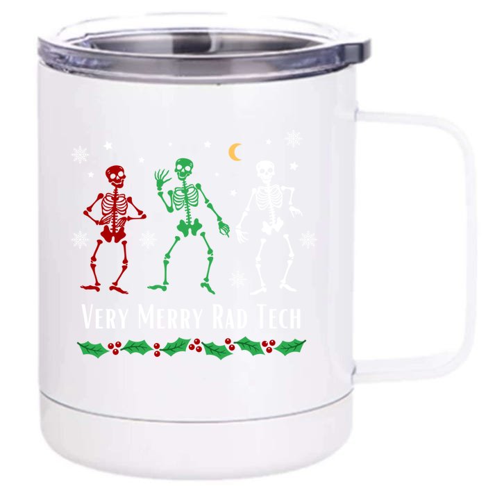 Rad Tech Christmas And Holidays Goth Dancing Skeletons Xmas Meaningful Gift Front & Back 12oz Stainless Steel Tumbler Cup