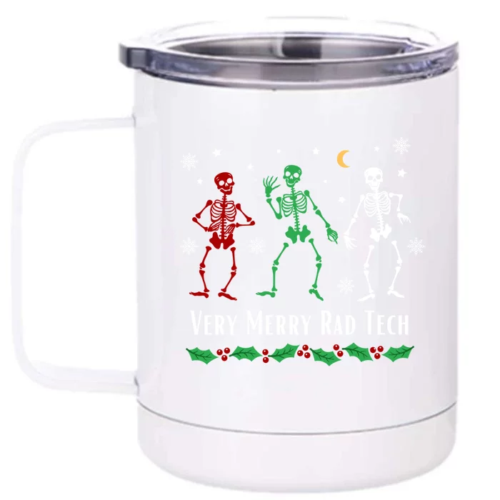 Rad Tech Christmas And Holidays Goth Dancing Skeletons Xmas Meaningful Gift Front & Back 12oz Stainless Steel Tumbler Cup