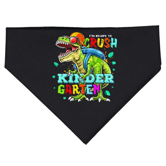 Ready To Crush Kindergarten Dinosaur Back to School USA-Made Doggie Bandana