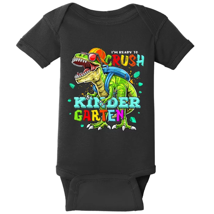 Ready To Crush Kindergarten Dinosaur Back to School Baby Bodysuit