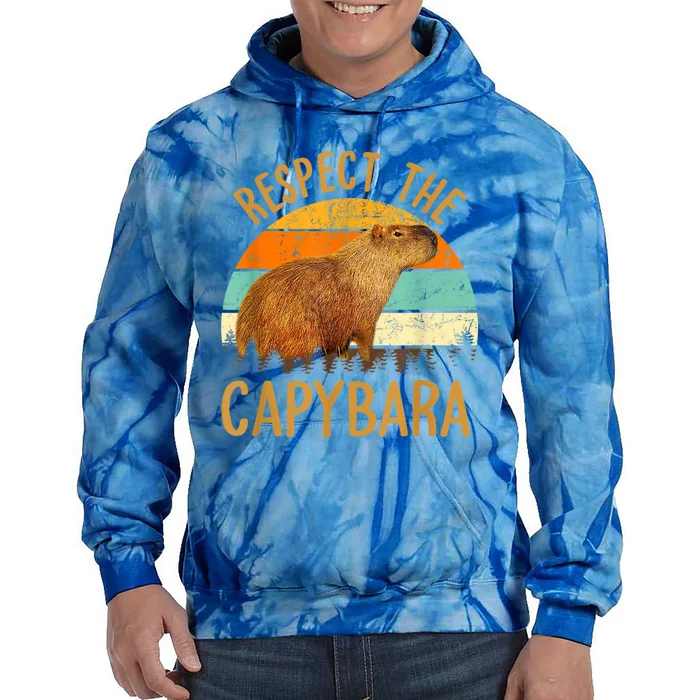 Respect The Capybara Animal Funny Capybara Lover Tie Dye Hoodie