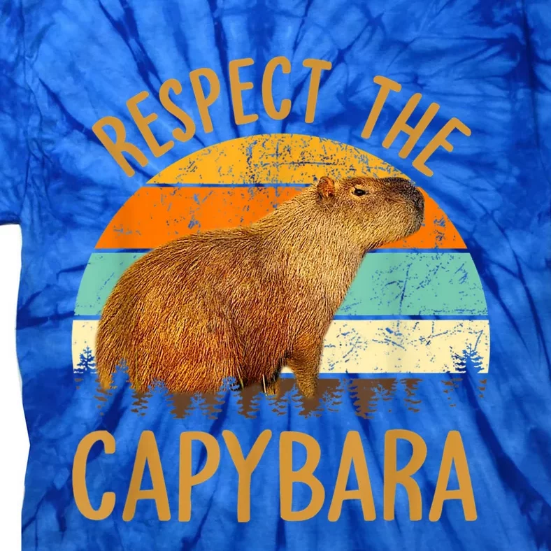 Respect The Capybara Animal Funny Capybara Lover Tie-Dye T-Shirt