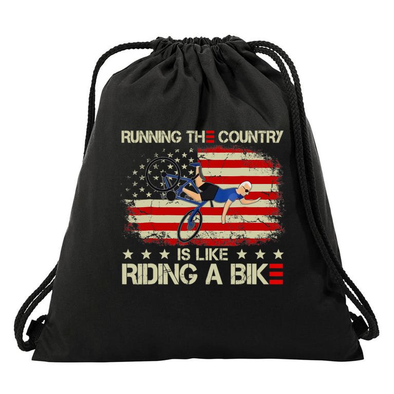 Running The Country Is Like Riding A Bike, Biden Falling Off His Bicycle Drawstring Bag
