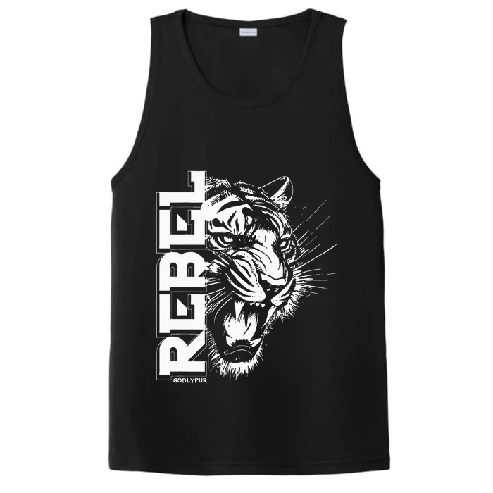 Rebel Tiger Cool Trendy Animal Performance Tank