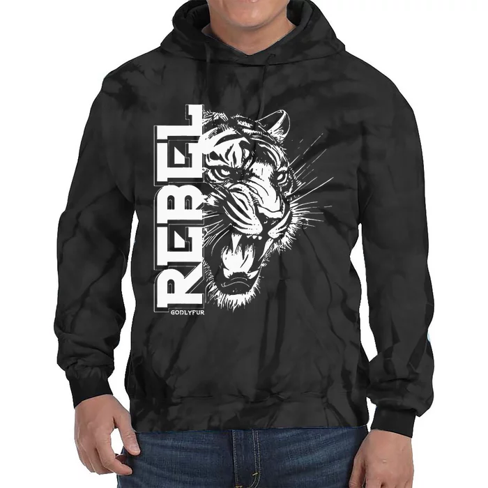 Rebel Tiger Cool Trendy Animal Tie Dye Hoodie