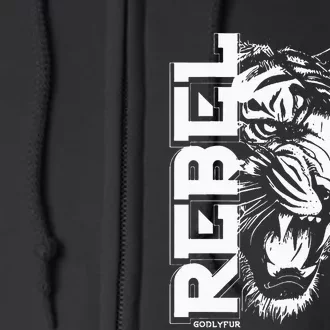 Rebel Tiger Cool Trendy Animal Full Zip Hoodie