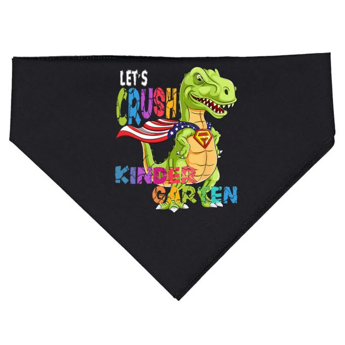 Ready To Crush Kindergarten 2035 Dinosaur Back To School USA-Made Doggie Bandana