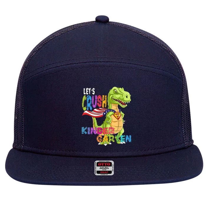 Ready To Crush Kindergarten 2035 Dinosaur Back To School 7 Panel Mesh Trucker Snapback Hat