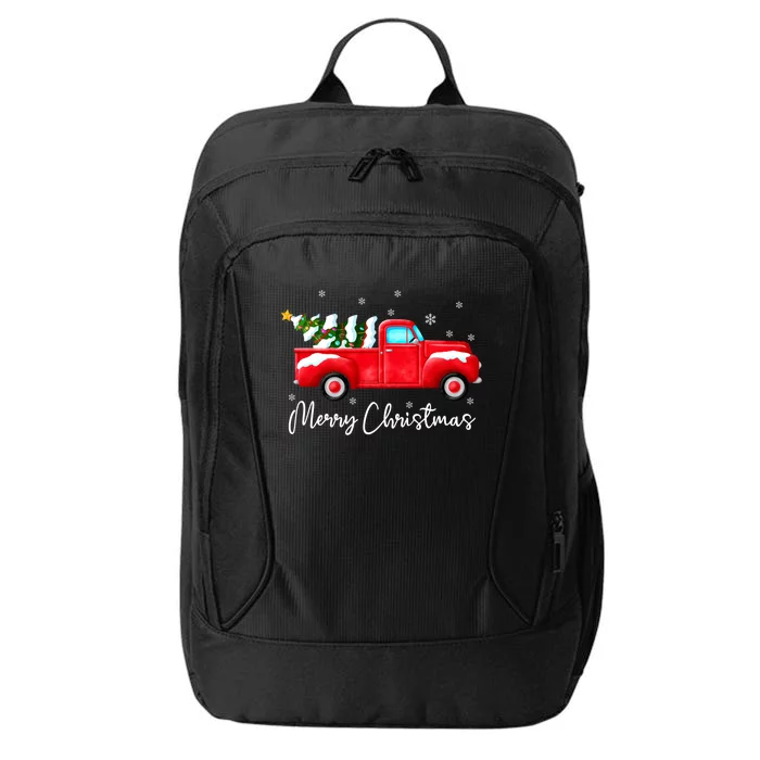 Red Truck Christmas Gift Lights Santa Vintage Xmas Gift City Backpack