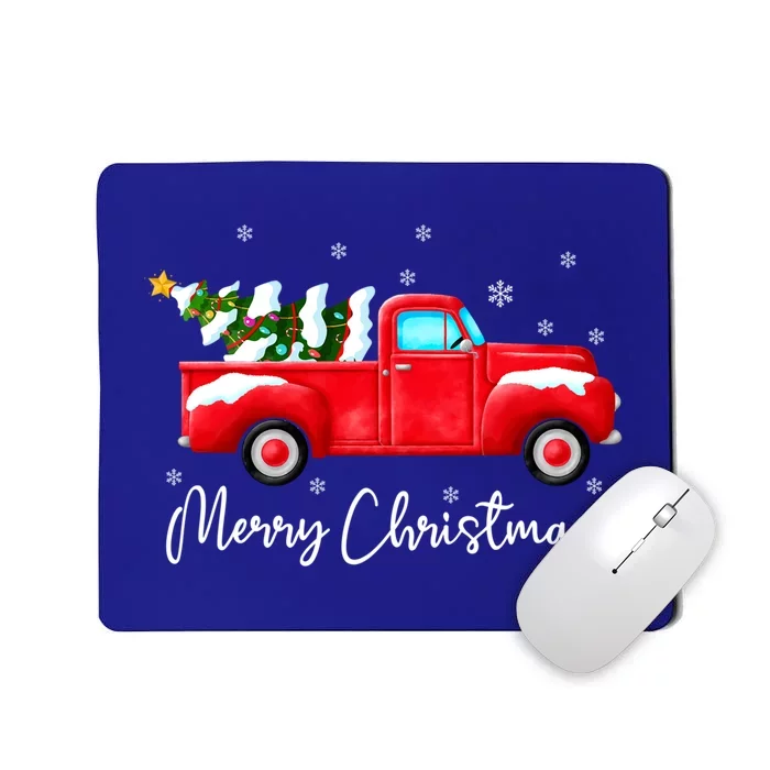 Red Truck Christmas Gift Lights Santa Vintage Xmas Gift Mousepad