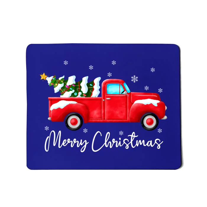 Red Truck Christmas Gift Lights Santa Vintage Xmas Gift Mousepad