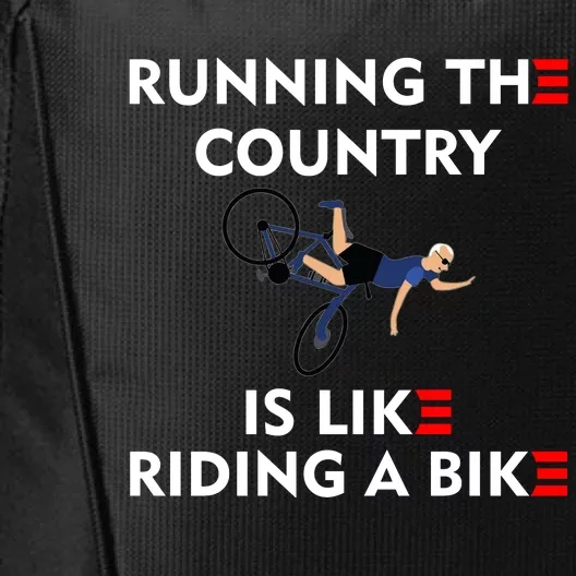 Running The Country Is Like Riding A Bike Biden Falling Meme City Backpack