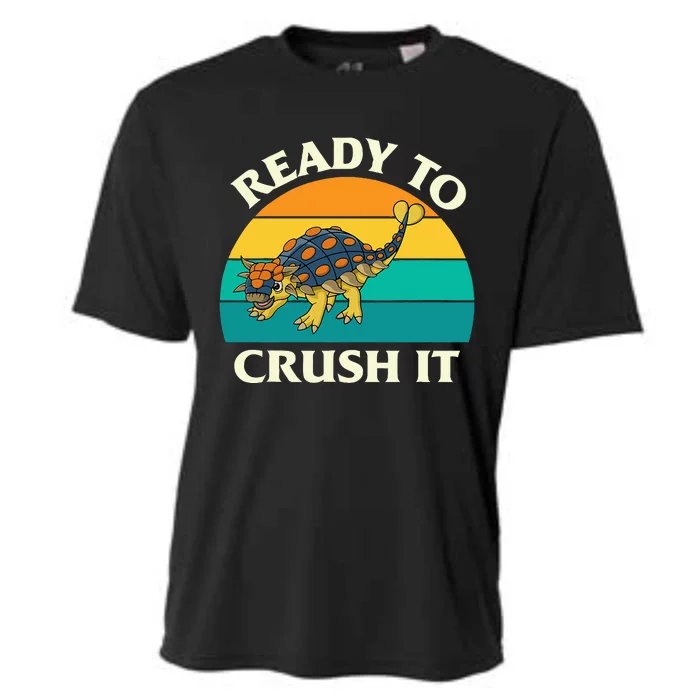 Ready To Crush It Dinosaur Dino Paleontologist Ankylosaurus Cooling Performance Crew T-Shirt