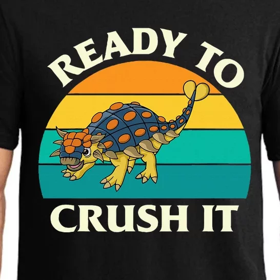 Ready To Crush It Dinosaur Dino Paleontologist Ankylosaurus Pajama Set