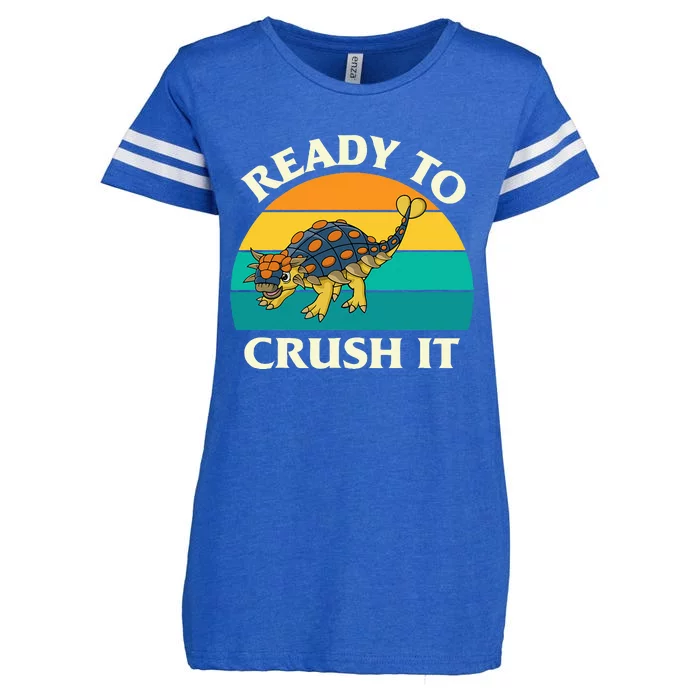 Ready To Crush It Dinosaur Dino Paleontologist Ankylosaurus Enza Ladies Jersey Football T-Shirt